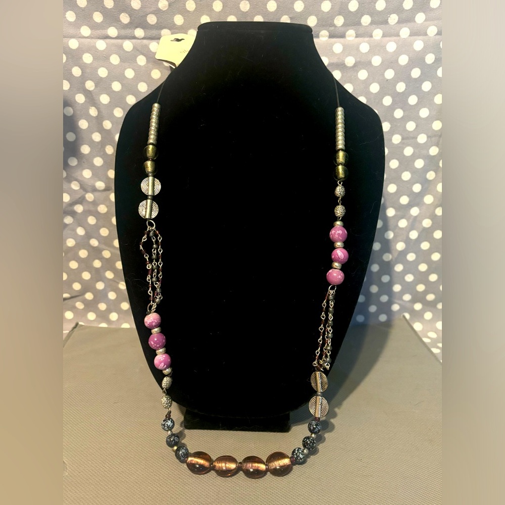 Long single strand necklace